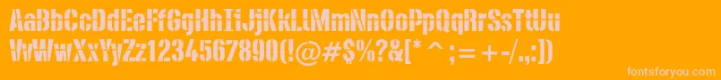 PfdieselRegular Font – Pink Fonts on Orange Background