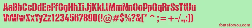 PfdieselRegular Font – Red Fonts on Green Background