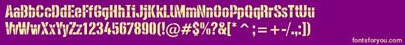 PfdieselRegular Font – Yellow Fonts on Purple Background