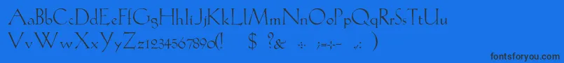 GabelLight-Schriftart – Schwarze Schriften auf blauem Hintergrund