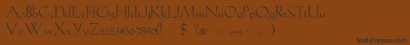 フォントGabelLight – 黒い文字が茶色の背景にあります