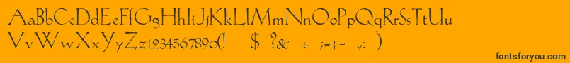 GabelLight-fontti – mustat fontit oranssilla taustalla