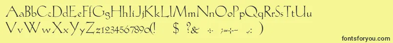 フォントGabelLight – 黒い文字の黄色い背景