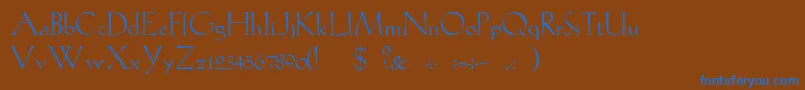 Шрифт GabelLight – синие шрифты на коричневом фоне