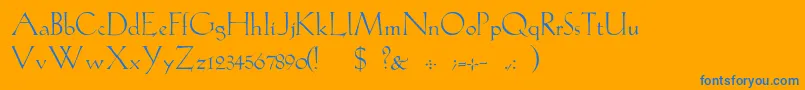 GabelLight Font – Blue Fonts on Orange Background