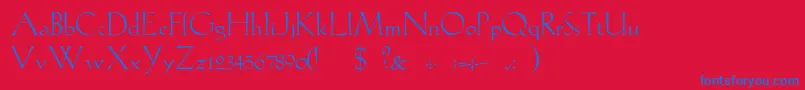 GabelLight-fontti – siniset fontit punaisella taustalla