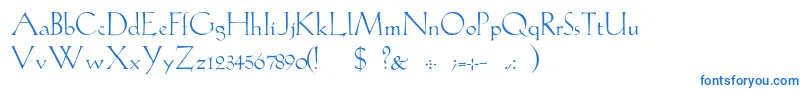 GabelLight-fontti – siniset fontit valkoisella taustalla