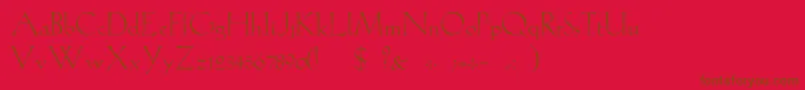 GabelLight-fontti – ruskeat fontit punaisella taustalla