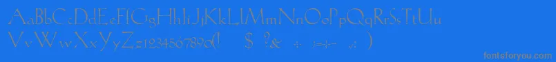 フォントGabelLight – 青い背景に灰色の文字