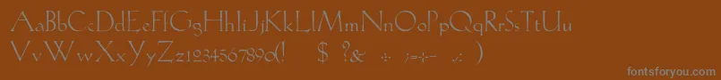 GabelLight-fontti – harmaat kirjasimet ruskealla taustalla