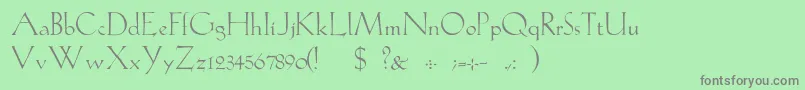 GabelLight-fontti – harmaat kirjasimet vihreällä taustalla