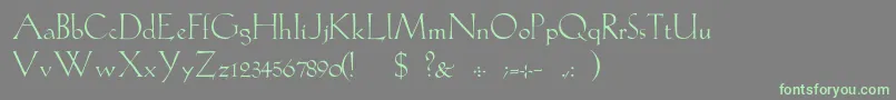 GabelLight-fontti – vihreät fontit harmaalla taustalla