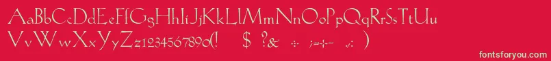 GabelLight-fontti – vihreät fontit punaisella taustalla