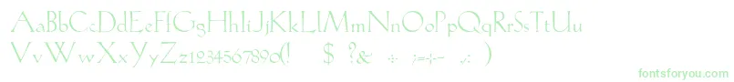 GabelLight-fontti – vihreät fontit valkoisella taustalla