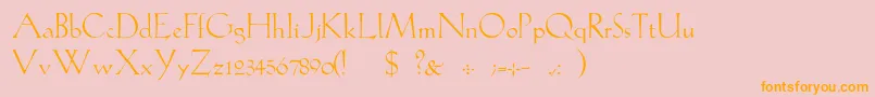 フォントGabelLight – オレンジの文字がピンクの背景にあります。