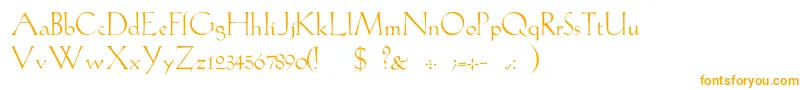 GabelLight-fontti – oranssit fontit valkoisella taustalla