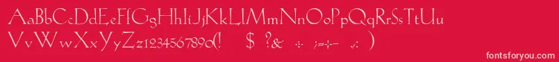 GabelLight-Schriftart – Rosa Schriften auf rotem Hintergrund