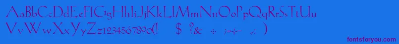 GabelLight Font – Purple Fonts on Blue Background