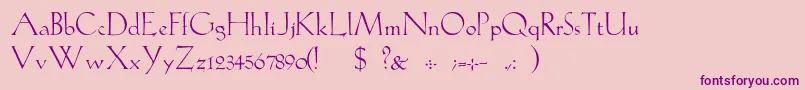 GabelLight-fontti – violetit fontit vaaleanpunaisella taustalla