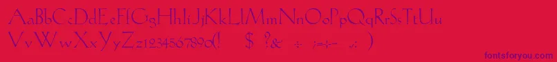 GabelLight-Schriftart – Violette Schriften auf rotem Hintergrund