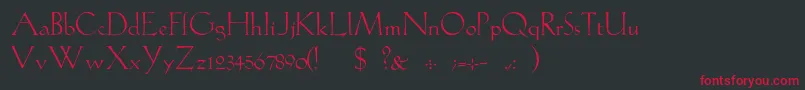 GabelLight-fontti – punaiset fontit mustalla taustalla