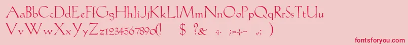 GabelLight Font – Red Fonts on Pink Background