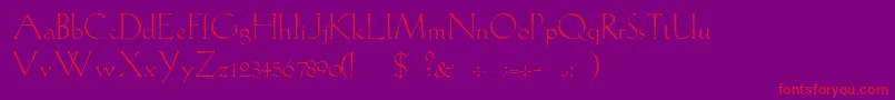 GabelLight-fontti – punaiset fontit violetilla taustalla