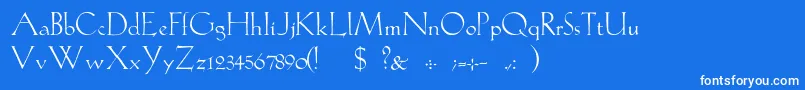フォントGabelLight – 青い背景に白い文字