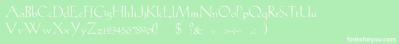 GabelLight-fontti – valkoiset fontit vihreällä taustalla