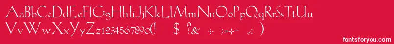 Шрифт GabelLight – белые шрифты на красном фоне