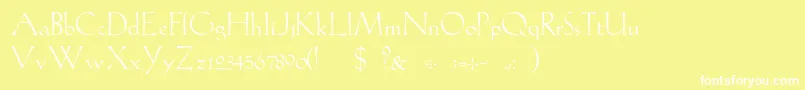 GabelLight-fontti – valkoiset fontit keltaisella taustalla