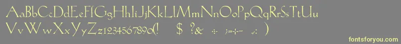 GabelLight-fontti – keltaiset fontit harmaalla taustalla