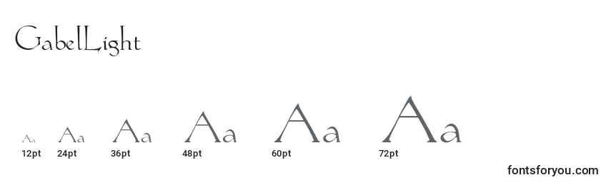 GabelLight Font Sizes