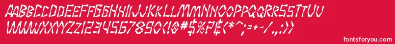 SfWasabiCondensedBoldItalic Font – White Fonts on Red Background