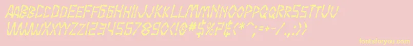 SfWasabiCondensedBoldItalic Font – Yellow Fonts on Pink Background