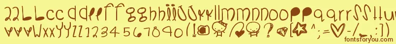 Шрифт Somanydetails – коричневые шрифты на жёлтом фоне
