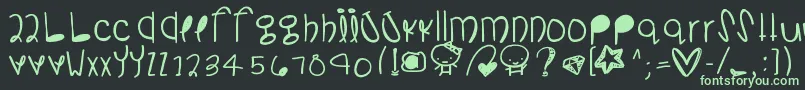 Somanydetails-fontti – vihreät fontit mustalla taustalla