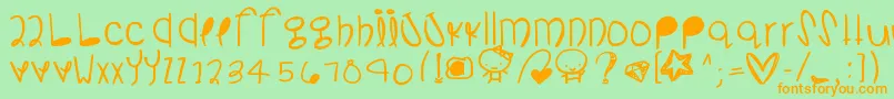 Somanydetails Font – Orange Fonts on Green Background