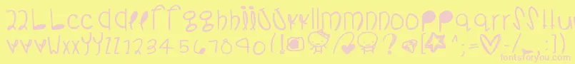 Somanydetails Font – Pink Fonts on Yellow Background