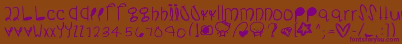Somanydetails Font – Purple Fonts on Brown Background