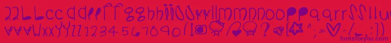 Somanydetails Font – Purple Fonts on Red Background