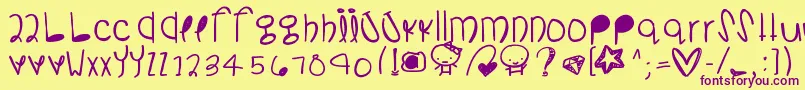 Somanydetails Font – Purple Fonts on Yellow Background