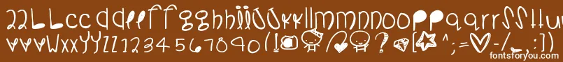 Somanydetails-fontti – valkoiset fontit ruskealla taustalla