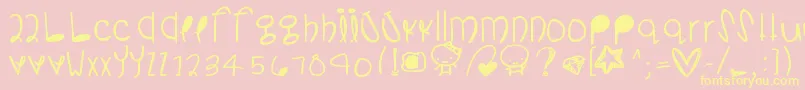 Somanydetails Font – Yellow Fonts on Pink Background