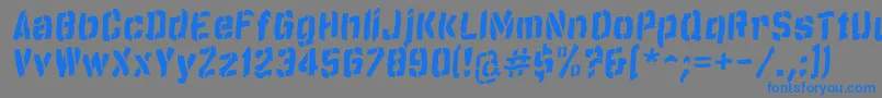 フォントSailsb75 – 灰色の背景に青い文字