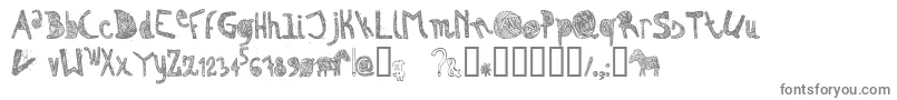 ZebraIrregular-fontti – harmaat kirjasimet valkoisella taustalla