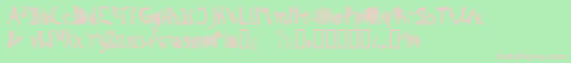 ZebraIrregular-fontti – vaaleanpunaiset fontit vihreällä taustalla