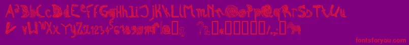 ZebraIrregular Font – Red Fonts on Purple Background