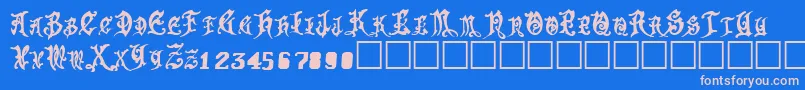 Frightwrite1Medium Font – Pink Fonts on Blue Background