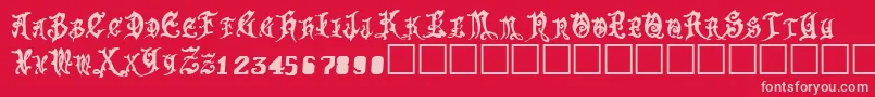 Frightwrite1Medium Font – Pink Fonts on Red Background